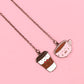 kawaii coffee cup chain bookmark cute