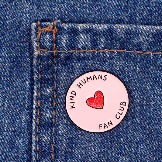 kind humans fan club enamel pin 
