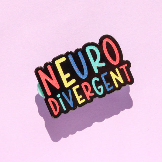 neurodivergent rainbow enamel pin 