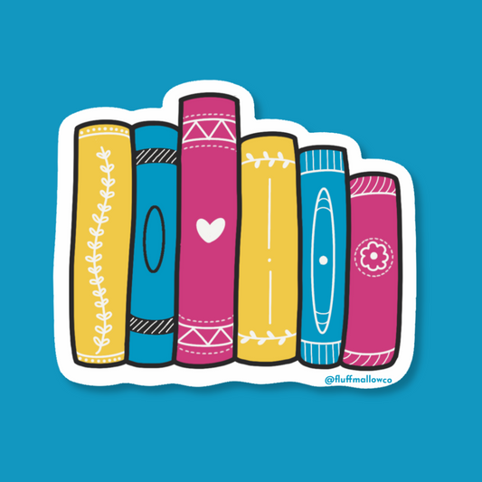 pansexual bookstack vinyl sticker