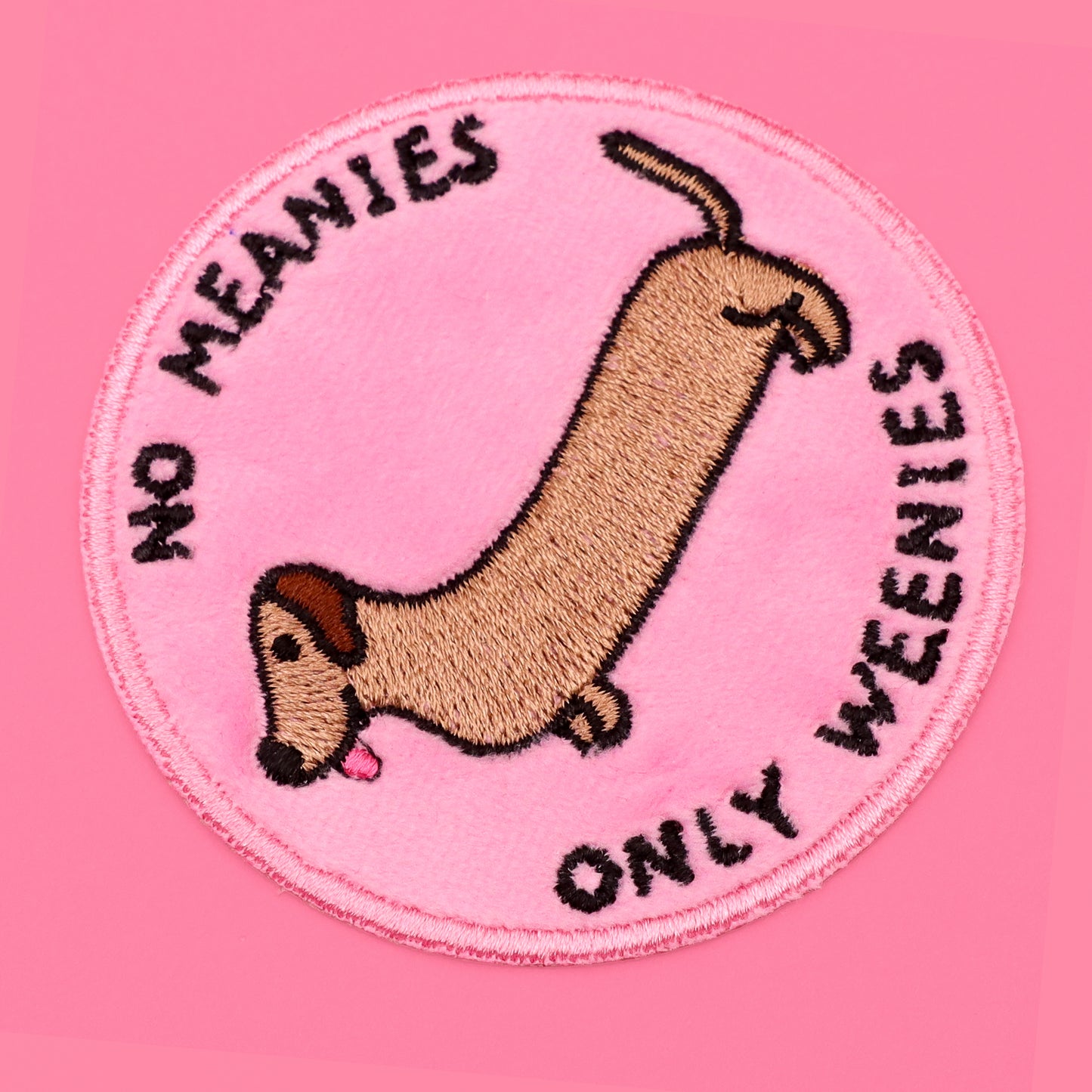 sausage dog patch pink 2 