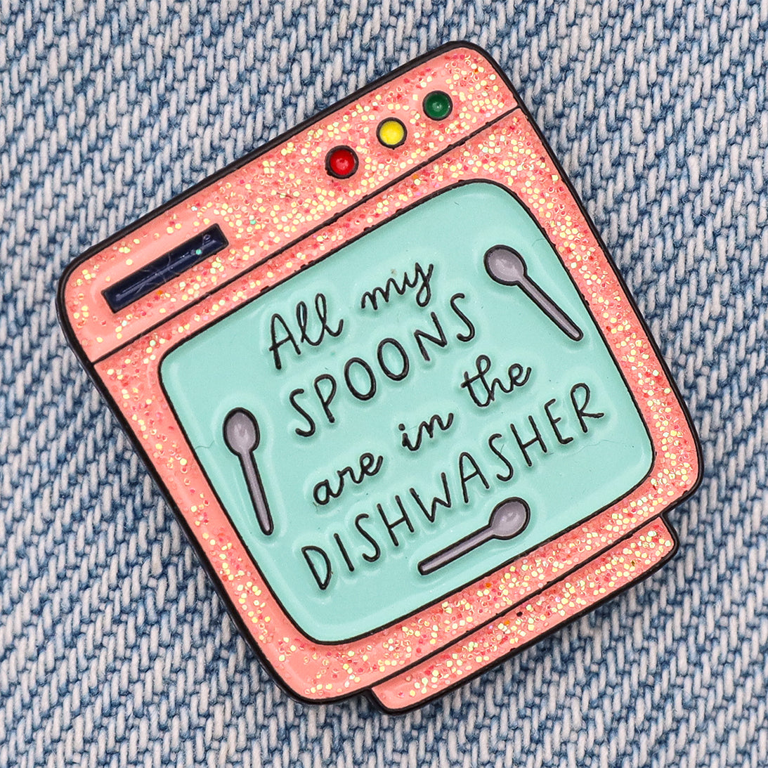 spoons enamel pin funny