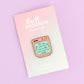 spoons enamel pin packaging