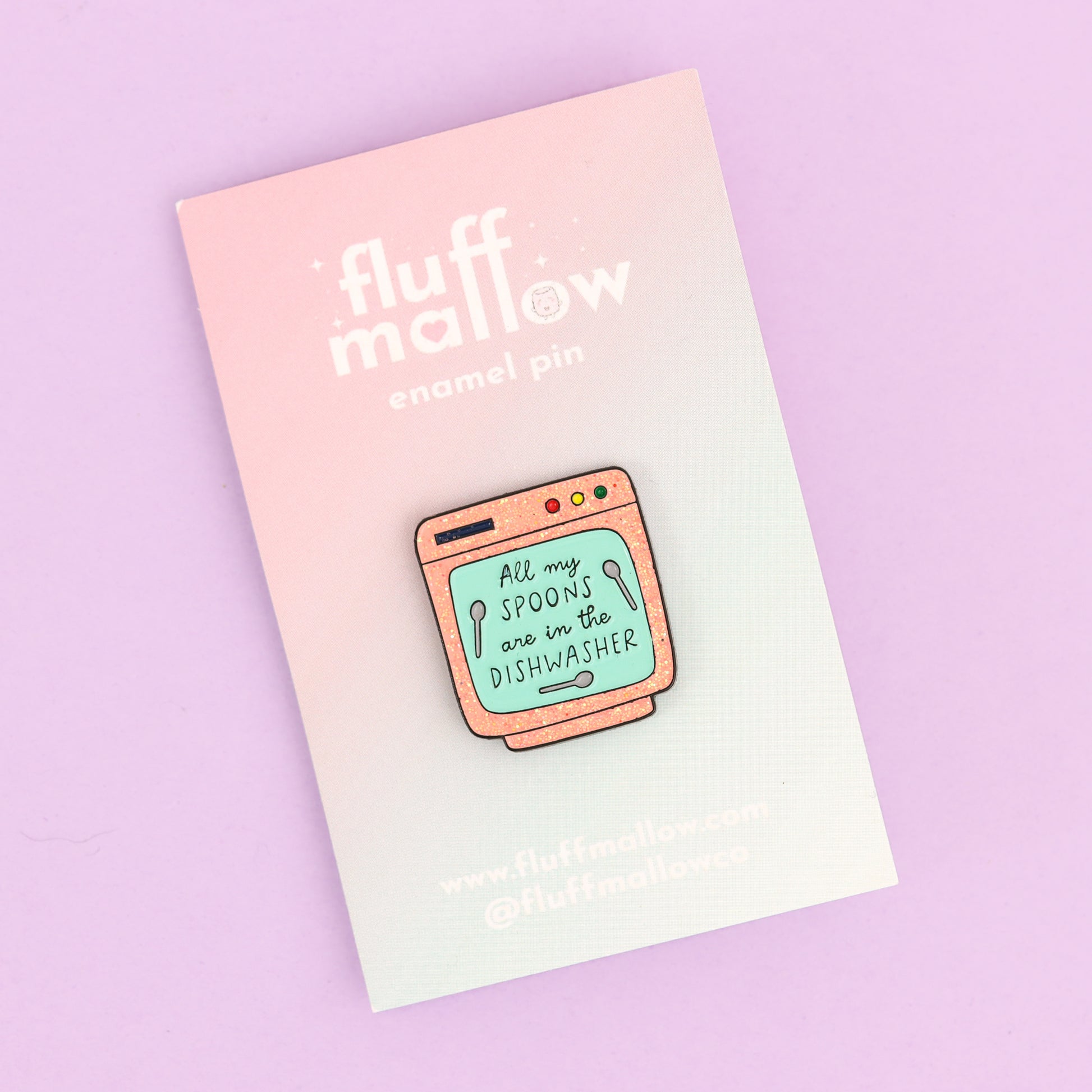 spoons enamel pin packaging