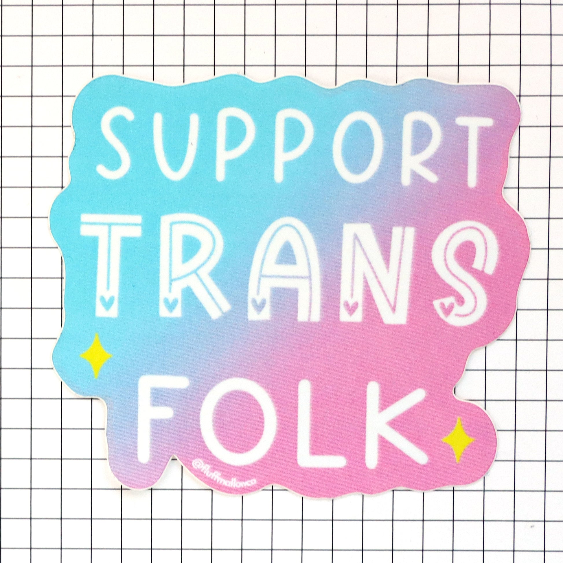 Trans Chat Support Support trans folk vinyl sticker – FluffmallowCo