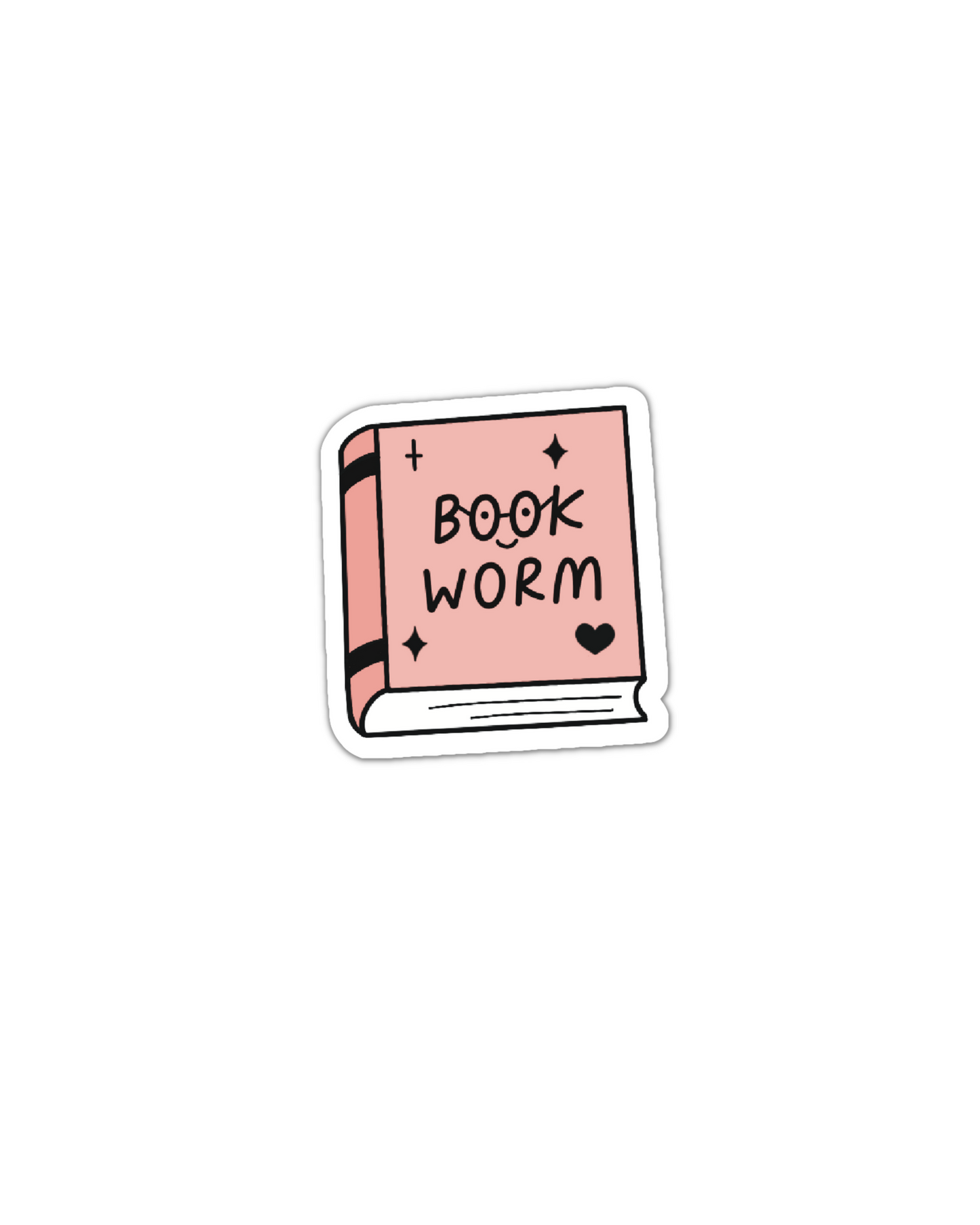 Bookworm reading vinyl sticker