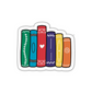 Pride LGBTQ+ book stack reading vinyl sticker