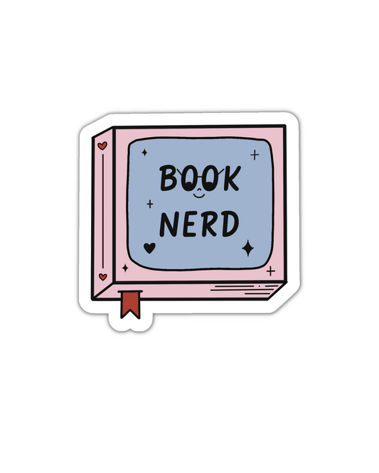 Book nerd reading vinyl sticker