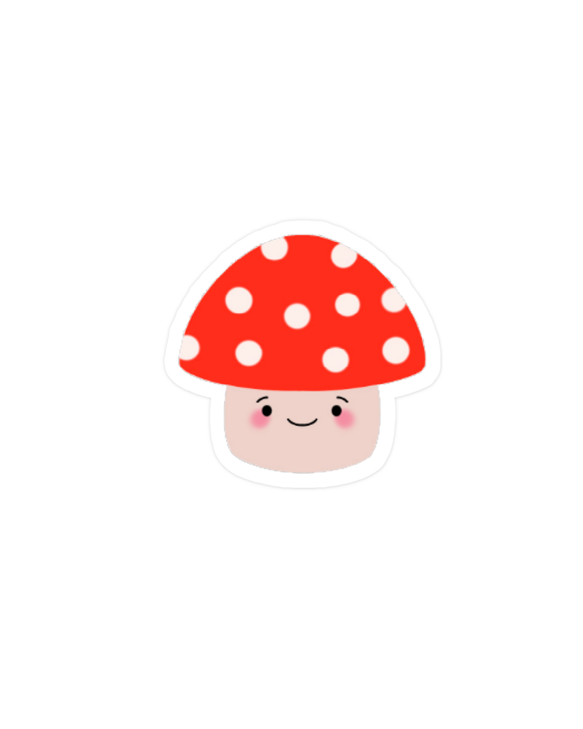 Cute red kawaii mushroom sticker