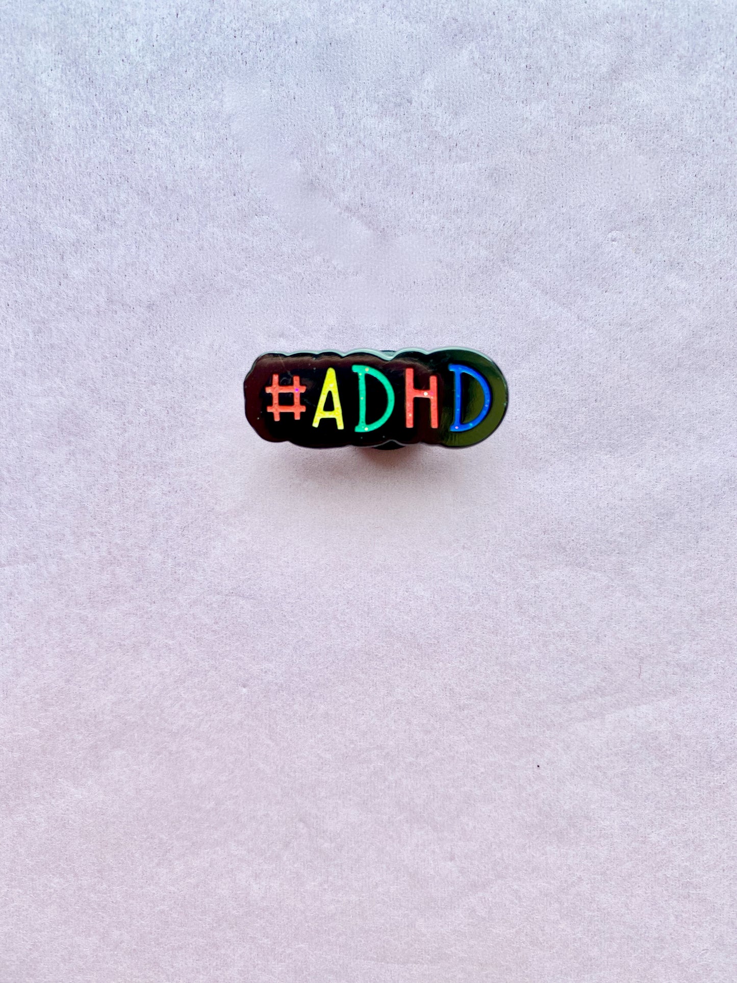 ADHD glitter enamel pin