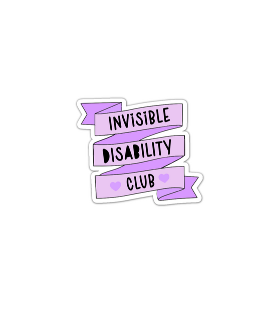 Invisible disability club ribbon enamel pin