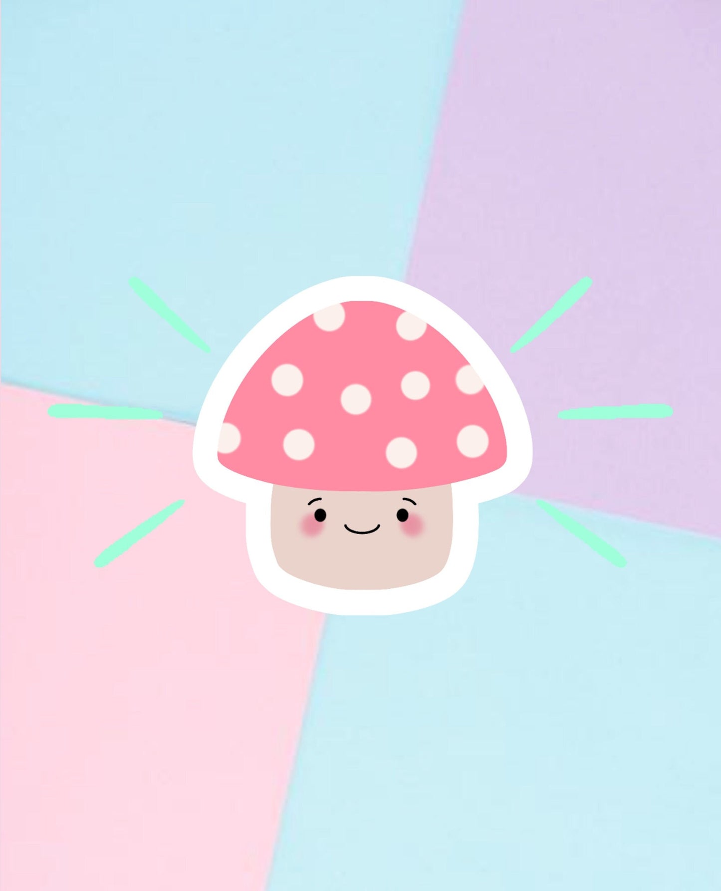 Cute kawaii mushroom sticker