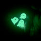 Glow in the dark ghostie enamel pins
