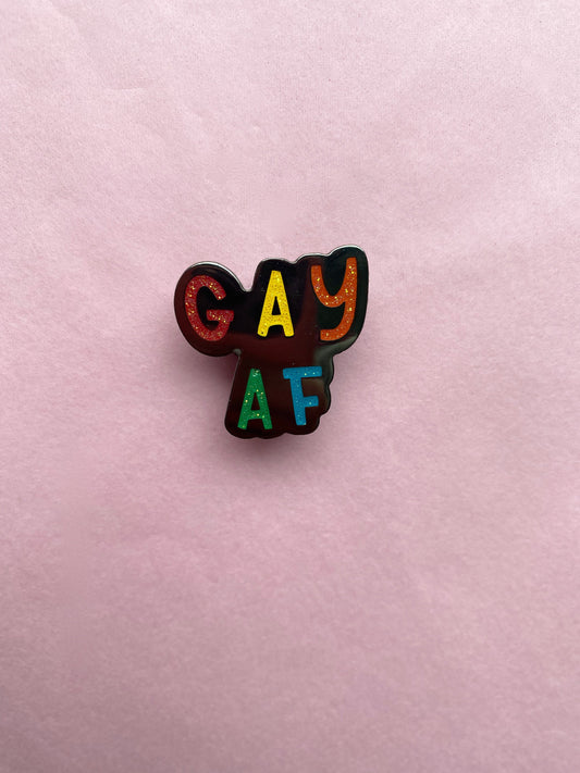 Gay af glitter enamel pin