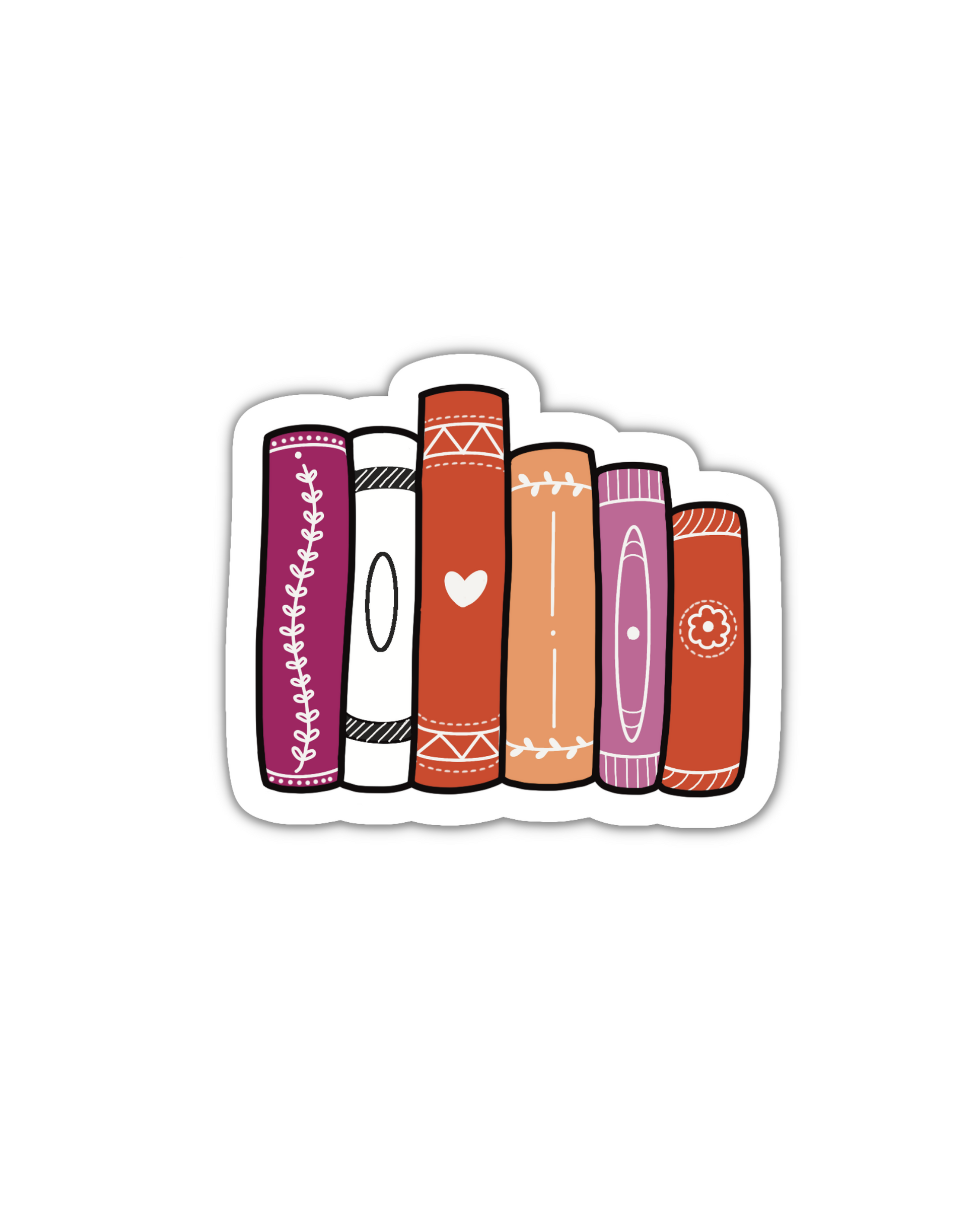 lesbian book stack vinyl sticker