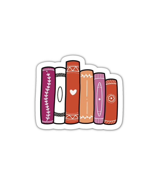 lesbian book stack vinyl sticker
