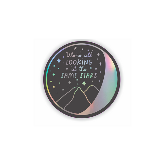 looking at same stars holographic vinyl sticker